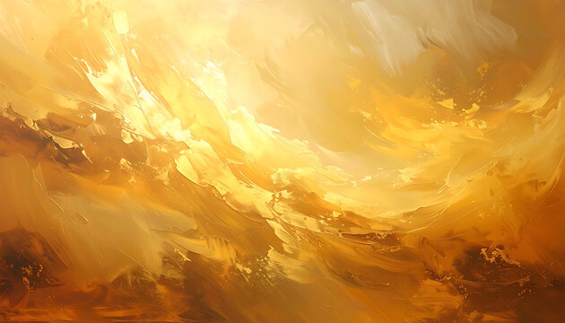 Abstract golden light streaks and particles, dynamic energy flow, shimmering luminous texture, ethereal glowing background, suitable for luxury concepts or celestial themes