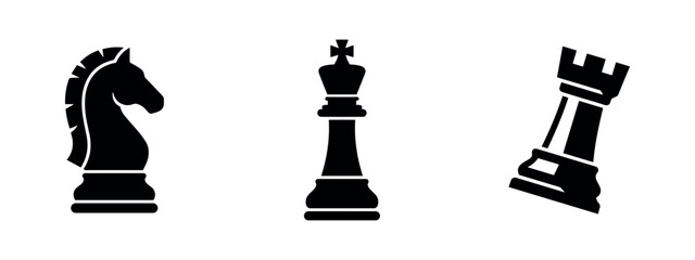 Chess piece icons: knight, king, and rook © Lili