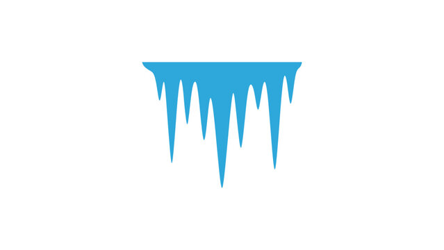 Blue winter icicle icon flat vector illustration design for cold weather and seasonal christmas holiday decoration
