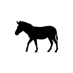 Fototapeta premium Zebra silhouette vector flat design on white background. 