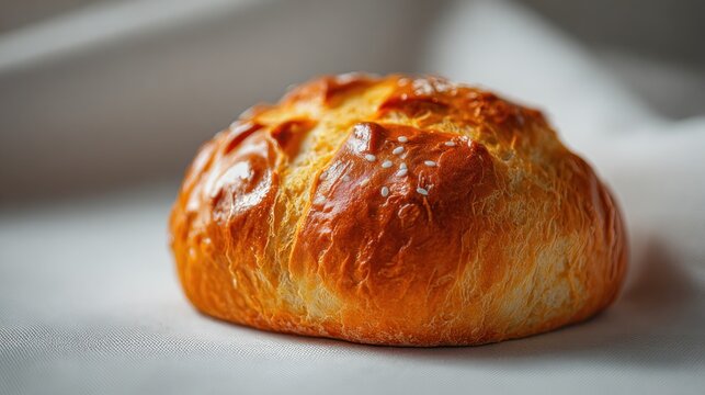 Delicious golden challah bread fresh from the oven displayed beautifully