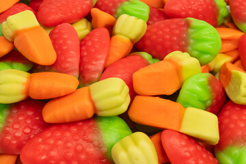 Obraz premium Assorted colorful gummy candies. Jelly sweets.