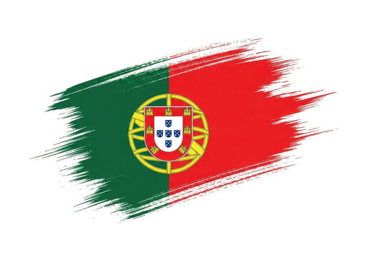 Brush stroke style flag of portugal isolated on transparent background