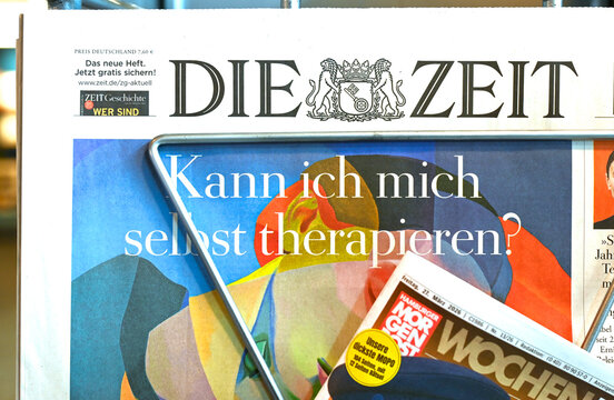 HAMBURG - MAR 31: Front view of Die Zeit newspaper in Hamburg on March 31.2026, Germany