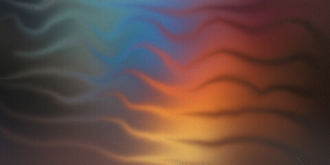 Dark moody waves of blue and orange light blending together in misty smoke texture for atmospheric dramatic background concept. © SmartVector Studio