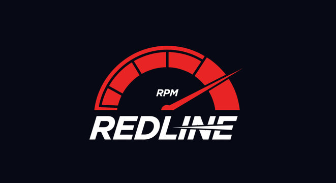 Redline RPM Speedometer Logo Design for Automotive Enthusiasts.