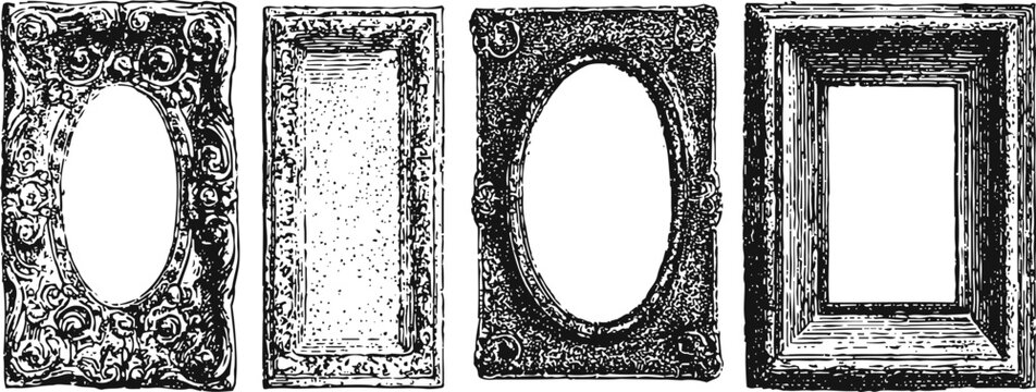 vintage ornate rectangular and oval picture frames set antique decorative border designs