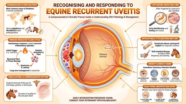 Equine Recurrent Uveitis ERU Veterinary Infographic � Horse Moon Blindness Recognition and Treatment