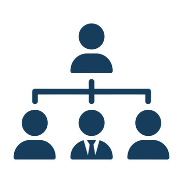 Vector ofn organizational hierarchy with one leader overseeing three subordinates in a clear structure