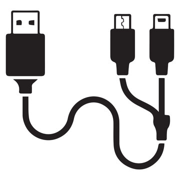 USB Cable Y Splitter Icon Vector
