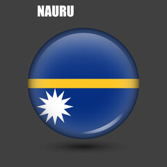 Fototapeta premium ПечатьThe national flag of Nauru is round.Vector.A round 3d flag icon with high detail.A spherical illustration of the flag.