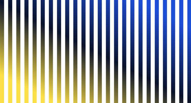 Scripted Content Geometric Vertical Stripe Pattern featuring Smooth Parallel Bars with Bright Lemon Yellow Flare transitioning through Deep Midnight Shadow into Vivid Electric Cobalt on High Contrast 