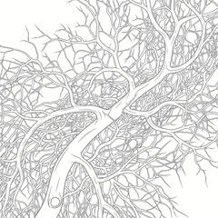 Obraz premium Intricate network of bare tree branches illustration for nature background