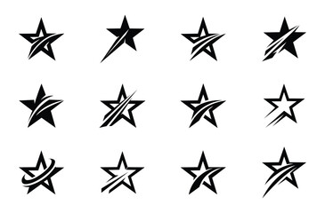 Obraz premium Shooting star logo vector set
