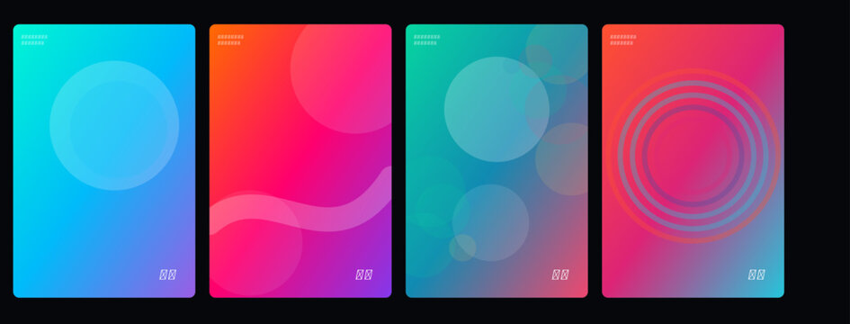 Gradient background, colorful mobile screens, vibrant app templates, ui design elements