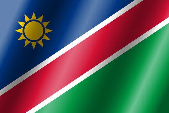 The official national flag of Namibia.Vector.3D illustration.A highly detailed flag of Namibia,with official proportions and color.