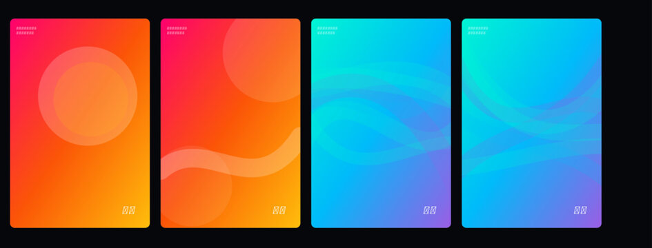 Gradient background textures, colorful abstract patterns, vibrant mobile screens, UI elements