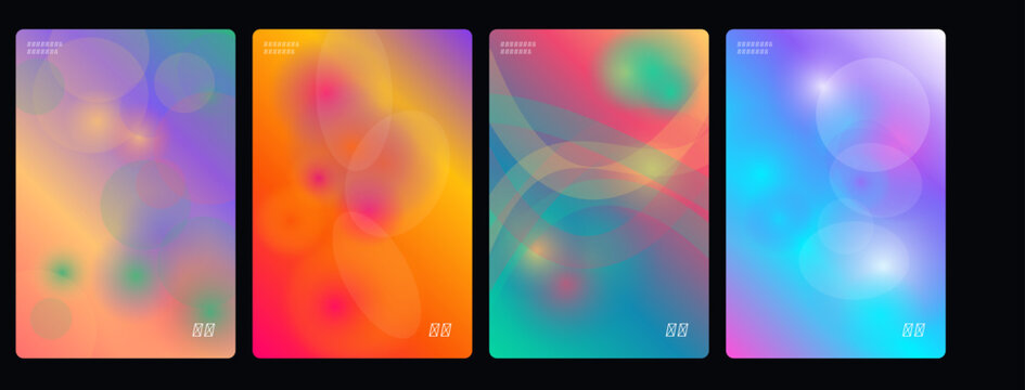 Vibrant abstract backgrounds, colorful gradient textures, neon effects, decorative elements, vector design
