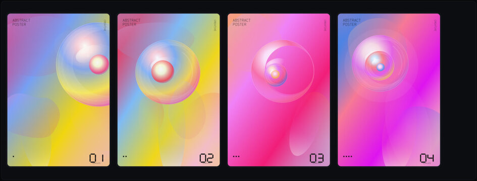 Vibrant Gradient Swirl Patterns, Colorful Abstract Backgrounds, 4 Vector Elements, Swirl Designs, Gradient Effects
