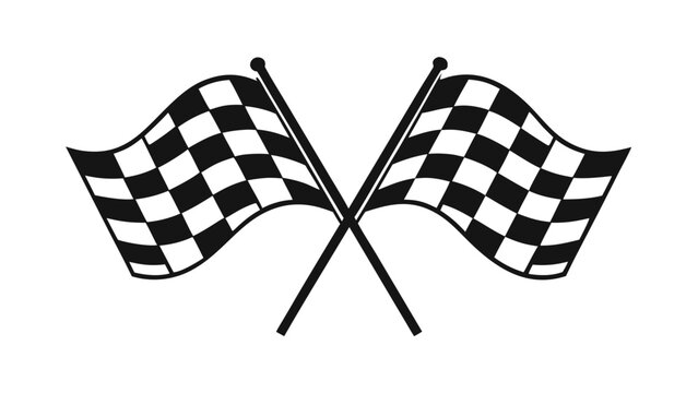 Clip art of two checkered flags crossed, symbolizing racing and competition. eps.eps