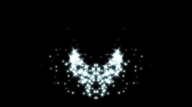 Twinkle magic light Sparkling stars Shine glitter effect trail and white flash bokeh shimmering light effect, fairy dust line, curved stars motion, sparkling star transition effect on black screen.4k