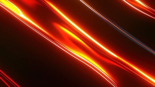 Futuristic minimalist abstract background, smooth fiery red and deep red gradient blend with black, dynamic diagonal glowing light waves, soft motion blur, volumetric light, high contrast cinematic gl