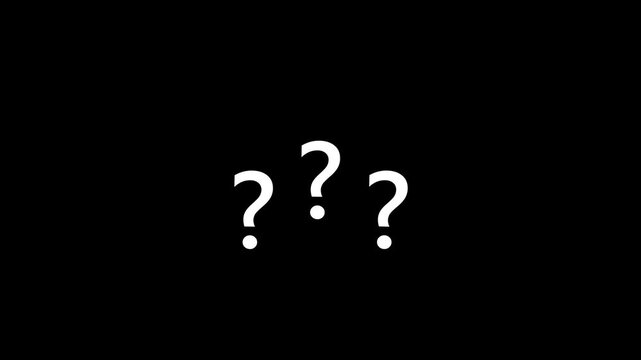 Animation of question mark on white background. ck video black and white thin handwritten line icon for web design. Why, ask, question problem, monochromatic flat object ...