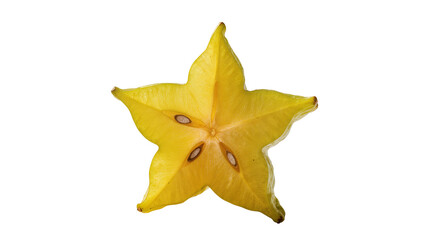Fototapeta premium Yellow star fruit slice with seeds