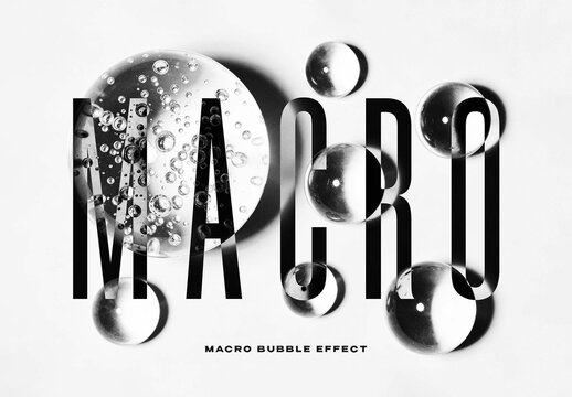 Macro Bubble Text Effect &ndash; Distortion Typography for Logo, Poster & Branding (PSD)