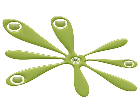 Y2K Frutiger Aero Cat Splash 3D Element Green Glossy Blob Shape