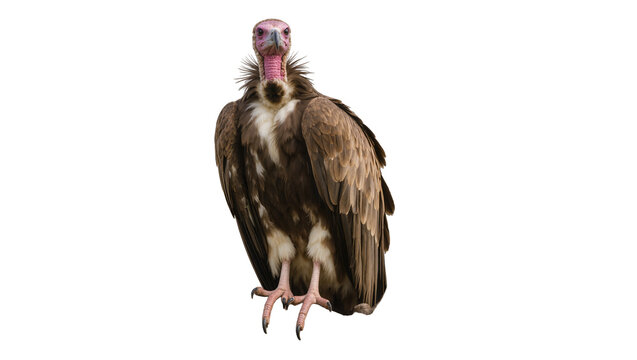 Lappet-faced Vulture bird with pink head and neck