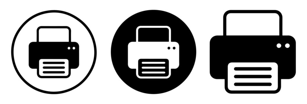 printer icon vector set