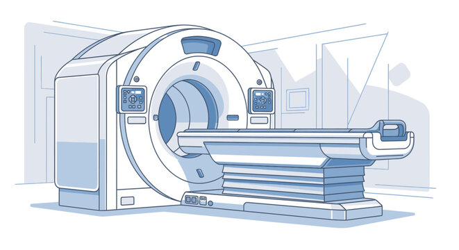 Mri scanner in modern hospital radiology room