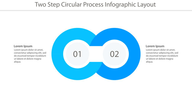Two step circular process infographic template