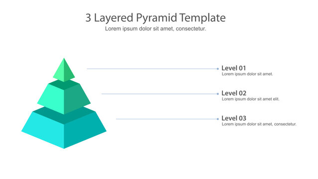 Three level 3d pyramid infographic template