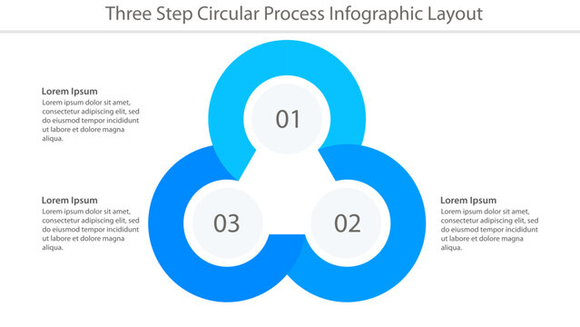 Three step circular process infographic template