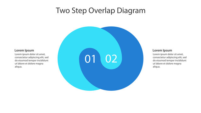 Two step overlap business diagram template
