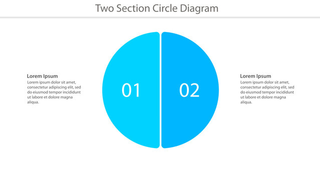 Two section circle business diagram template