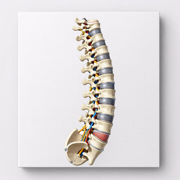 Mosaic Medical Joints. A 3D Illustration Portraying A Medical Concept Related To The Spine