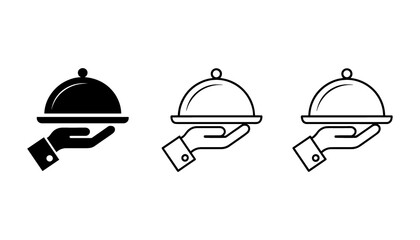 Fototapeta premium Food Delivery Service Tray Icon Set