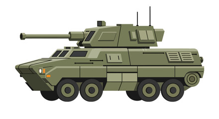 Modern Armored Fighting Vehicle - Military Tank Illustration © aqwel
