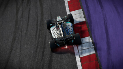 Obraz premium Mercedes F1 2026 3D illustration, 8 jun, 2026, Sao Paulo, Brazil.