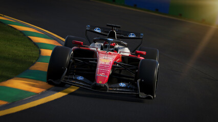 Obraz premium Ferrari F1 2026 3D illustration, 8 jun, 2026, Sao Paulo, Brazil.