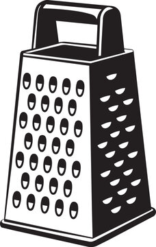 box grater kitchen utensil silhouette icon vector illustration