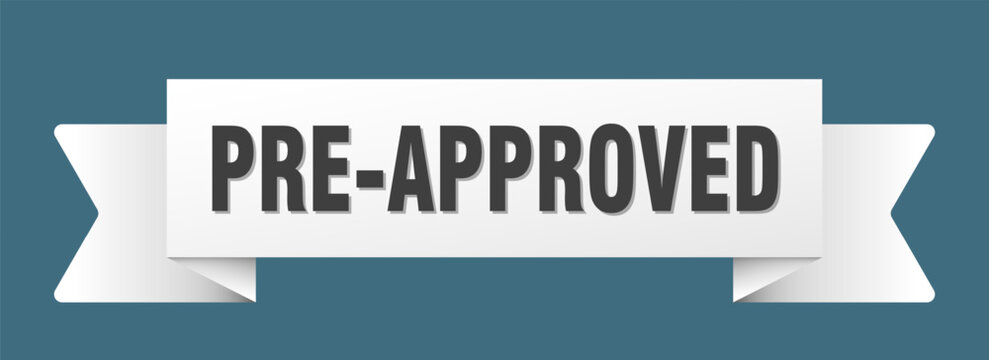pre-approved ribbon isolated on transparent background. pre-approved ribbon