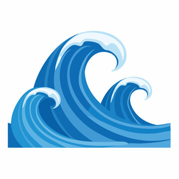 Stylized illustration of crashing ocean waves