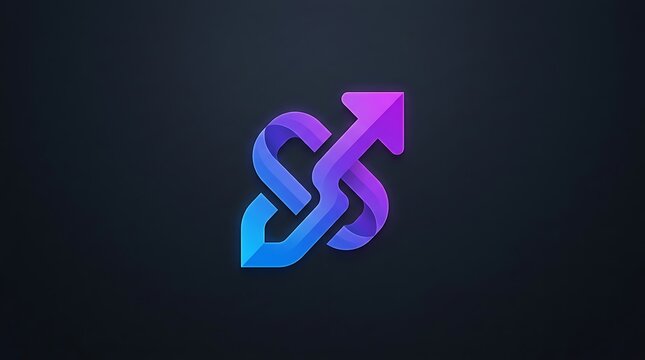 Gradient blue and purple saa s with arrow saas
