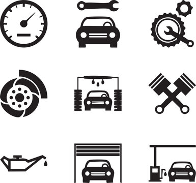 transportation icons set