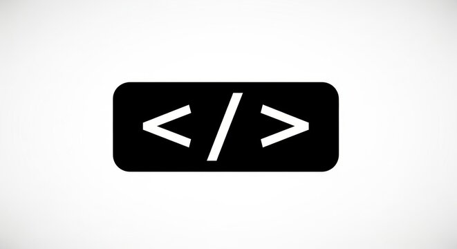 Coding symbol representing programming and software development.