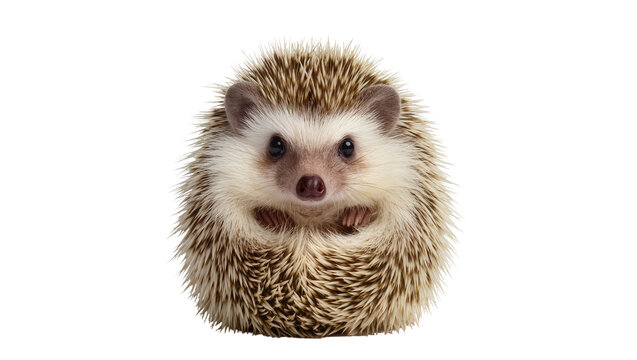 Cute African pygmy hedgehog with spiky fur and dark eyes